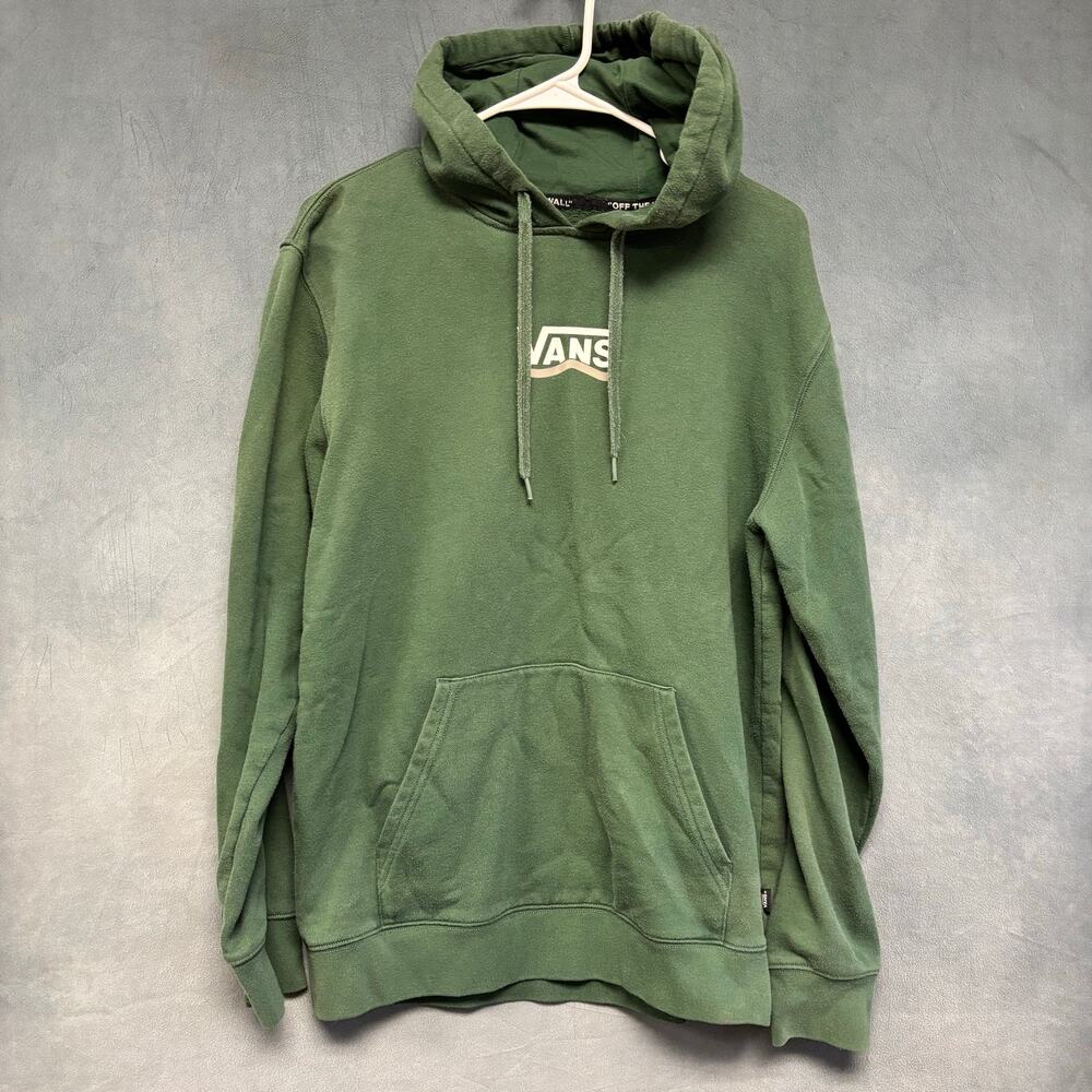 Vans Off The Wall Green Pullover Hoodie Small Skate Streetwear Logo